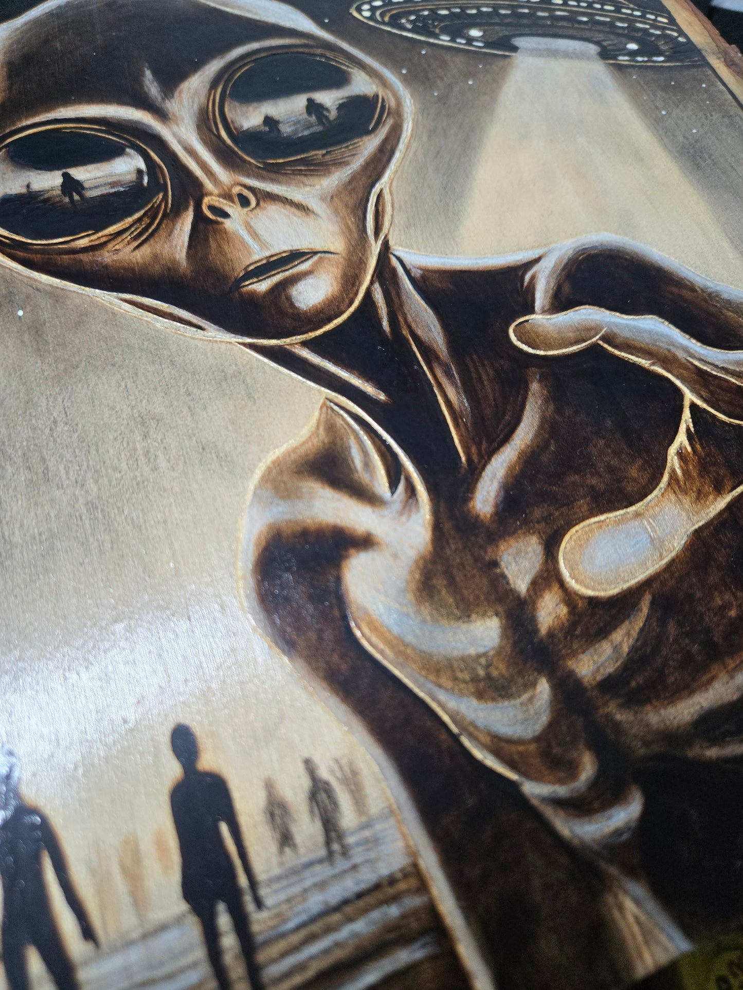 "The Witness" Alien Woodburning