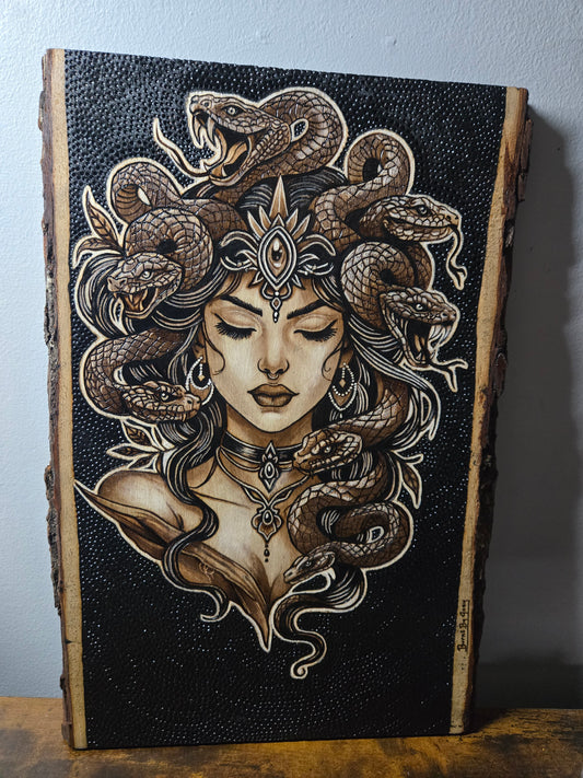 Medusa Woodburning