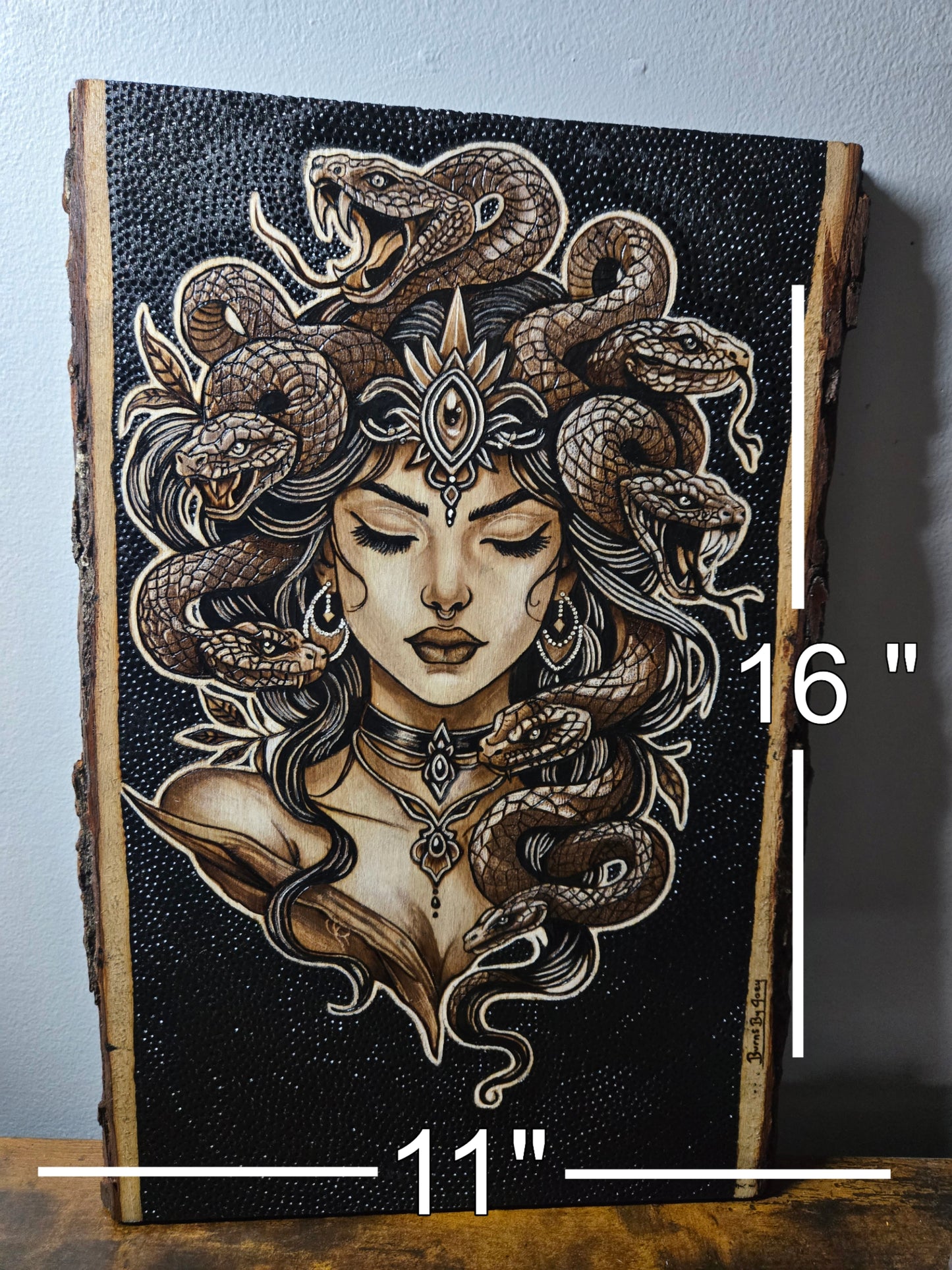 Medusa Woodburning