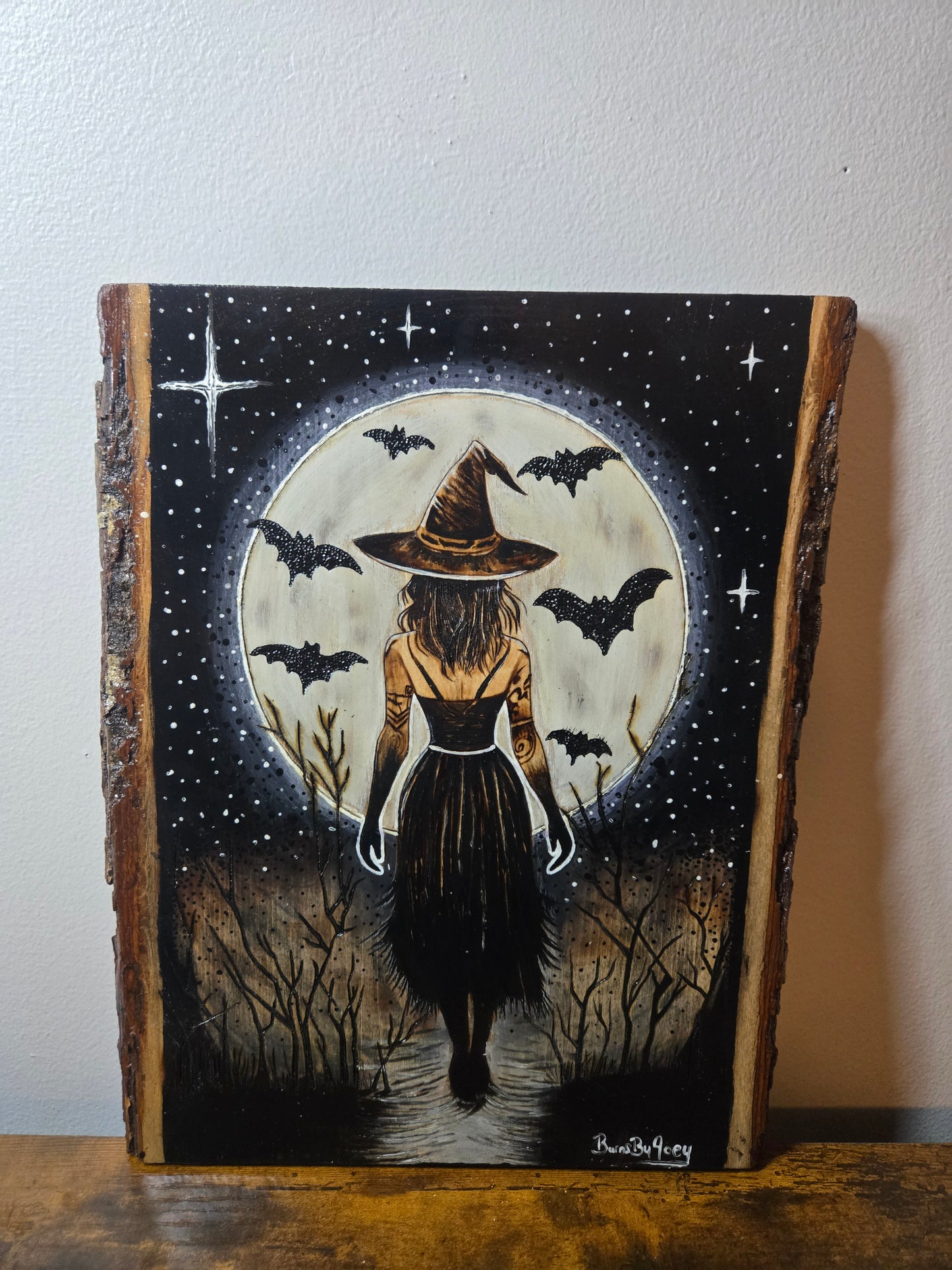 Moonlit Witch | Hand Burned Woodburning