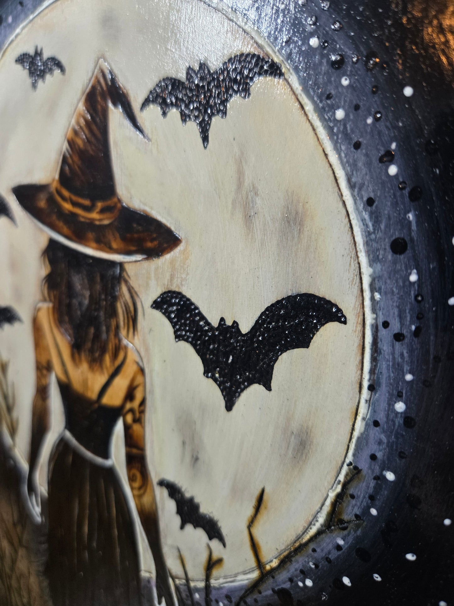 Moonlit Witch | Hand Burned Woodburning
