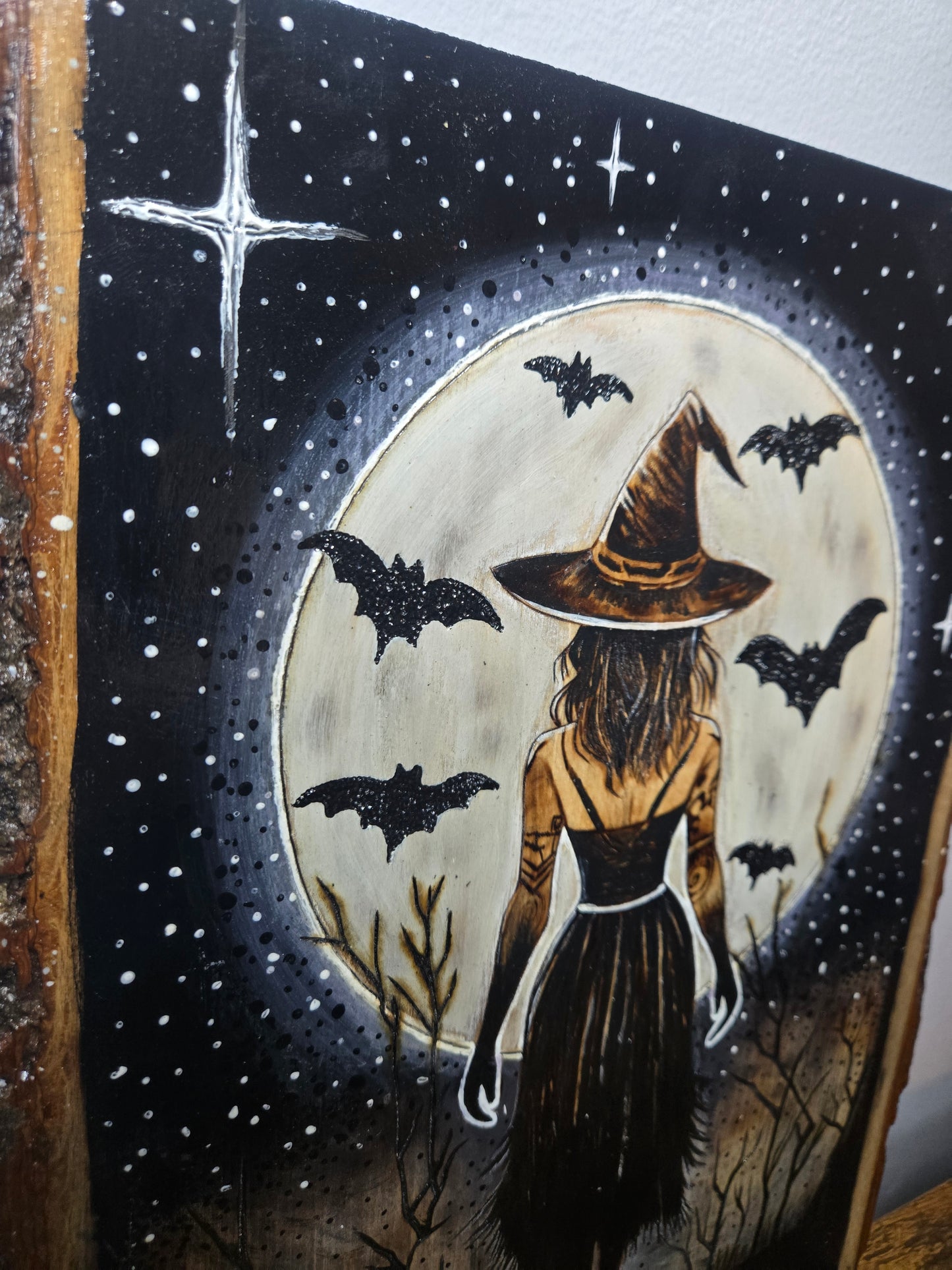 Moonlit Witch | Hand Burned Woodburning