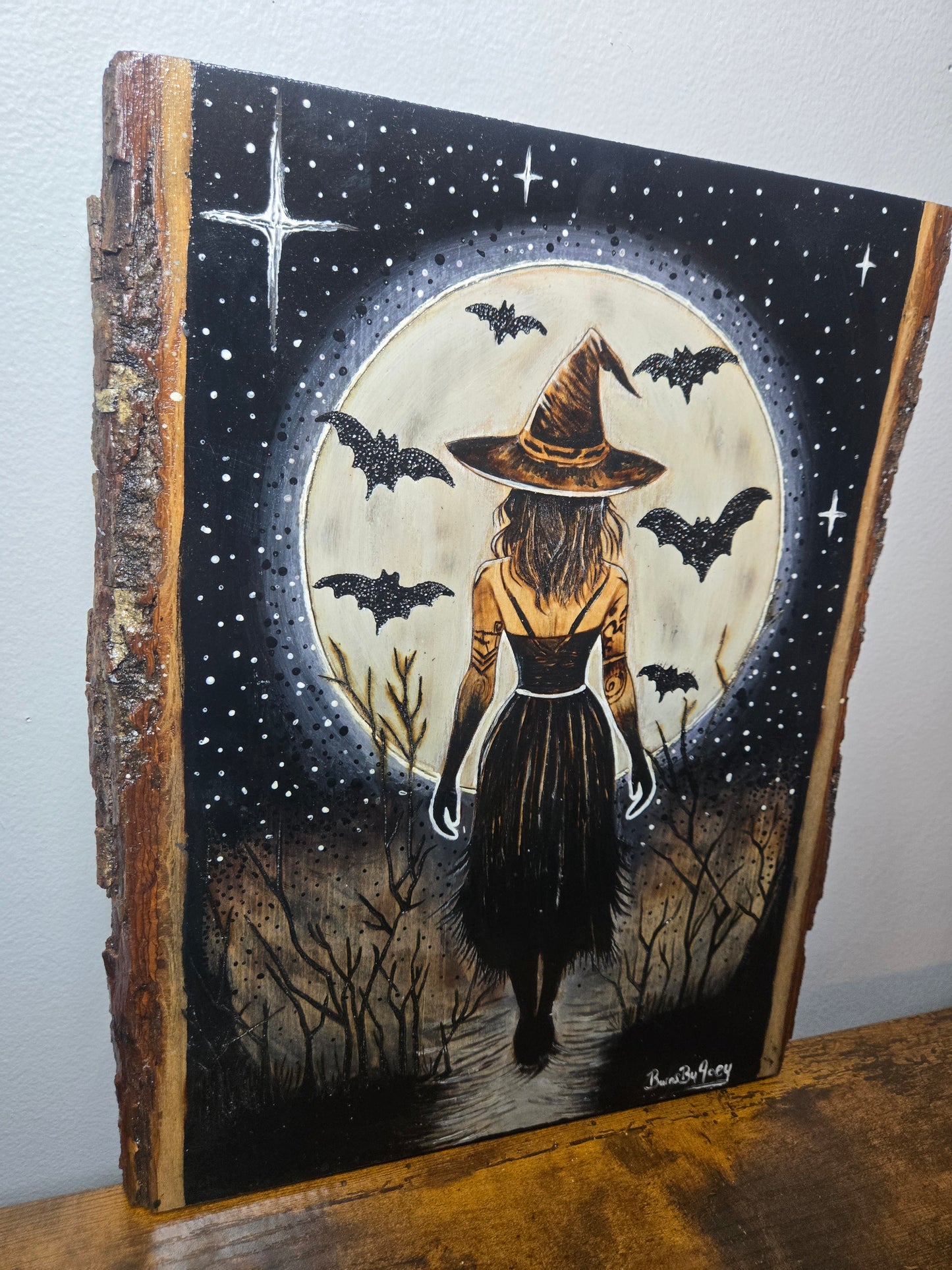 Moonlit Witch | Hand Burned Woodburning