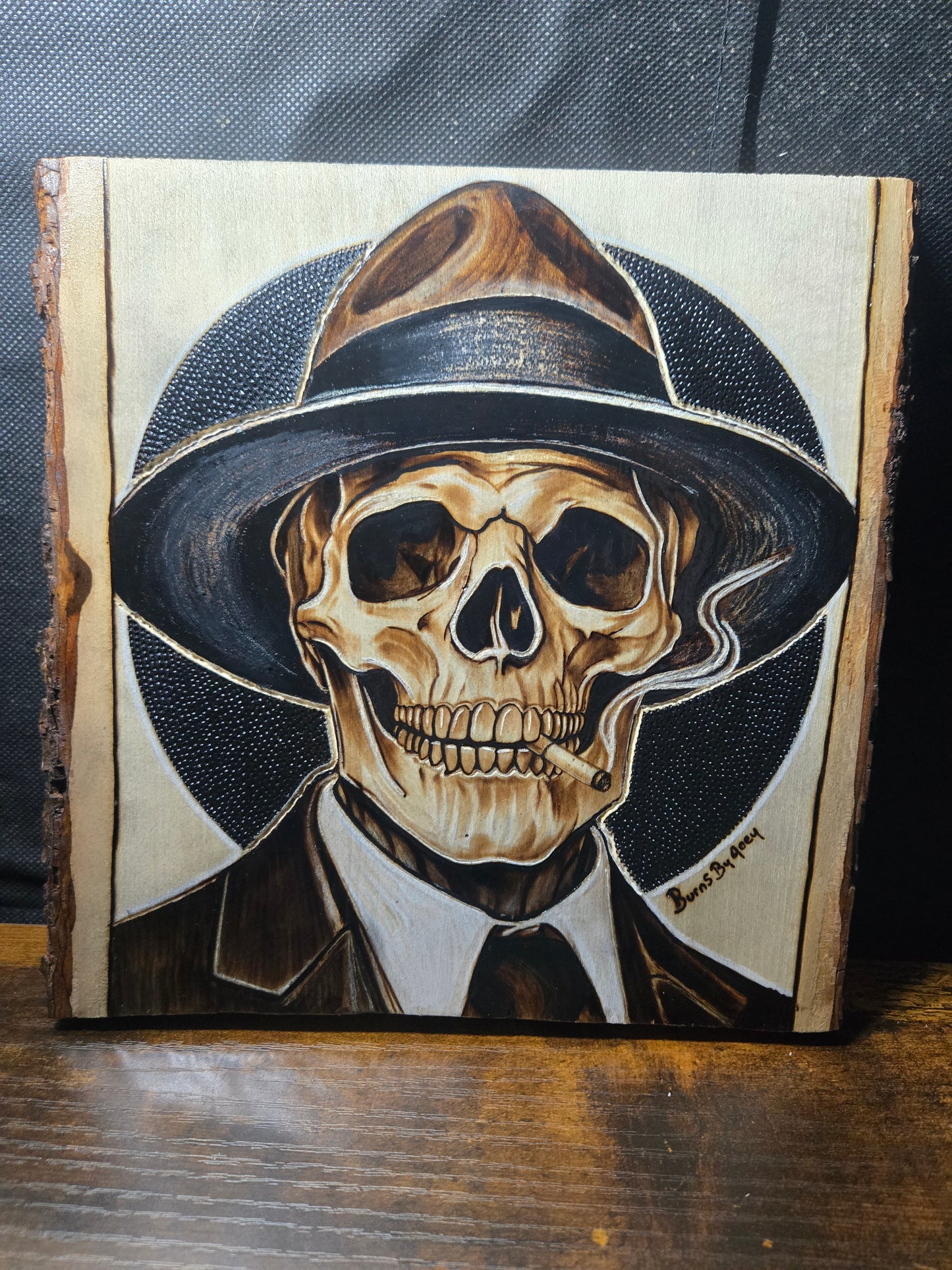 "Last Call" Skull Woodburning