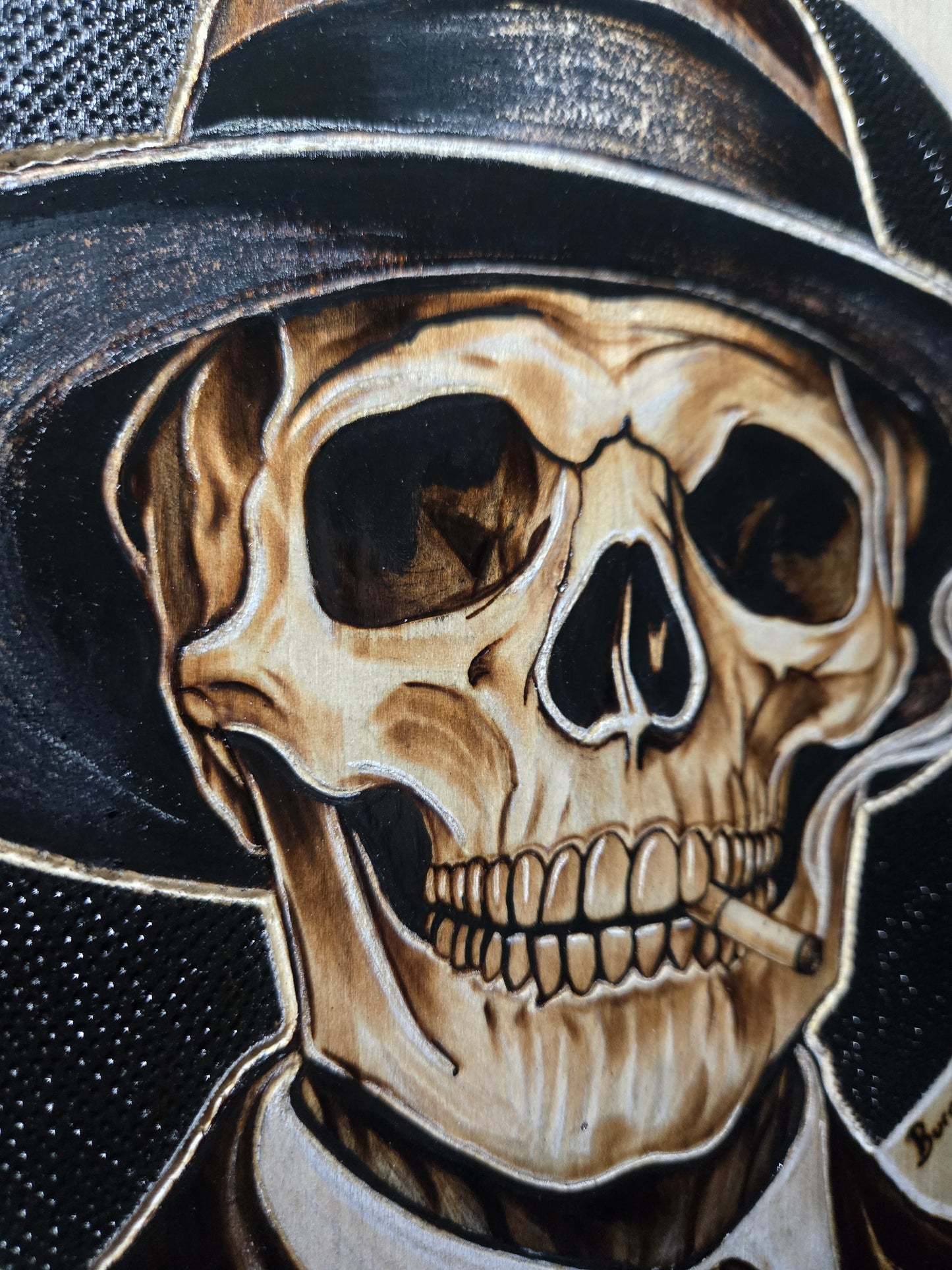 "Last Call" Skull Woodburning