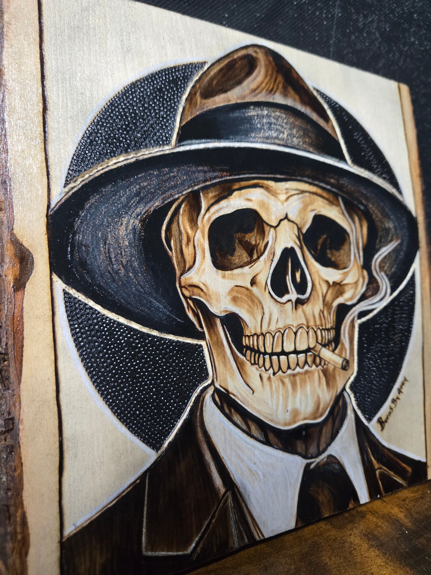 "Last Call" Skull Woodburning