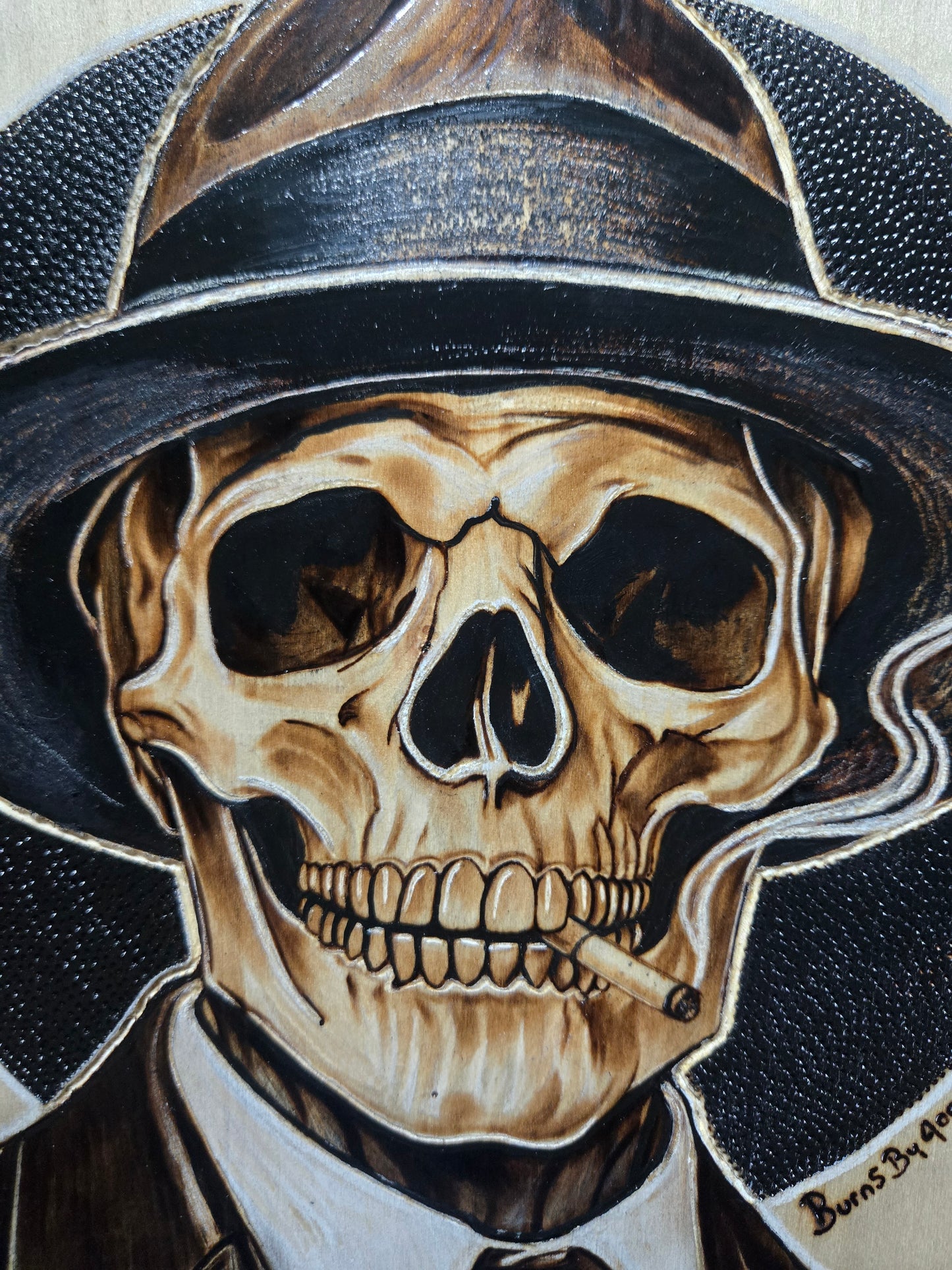 "Last Call" Skull Woodburning