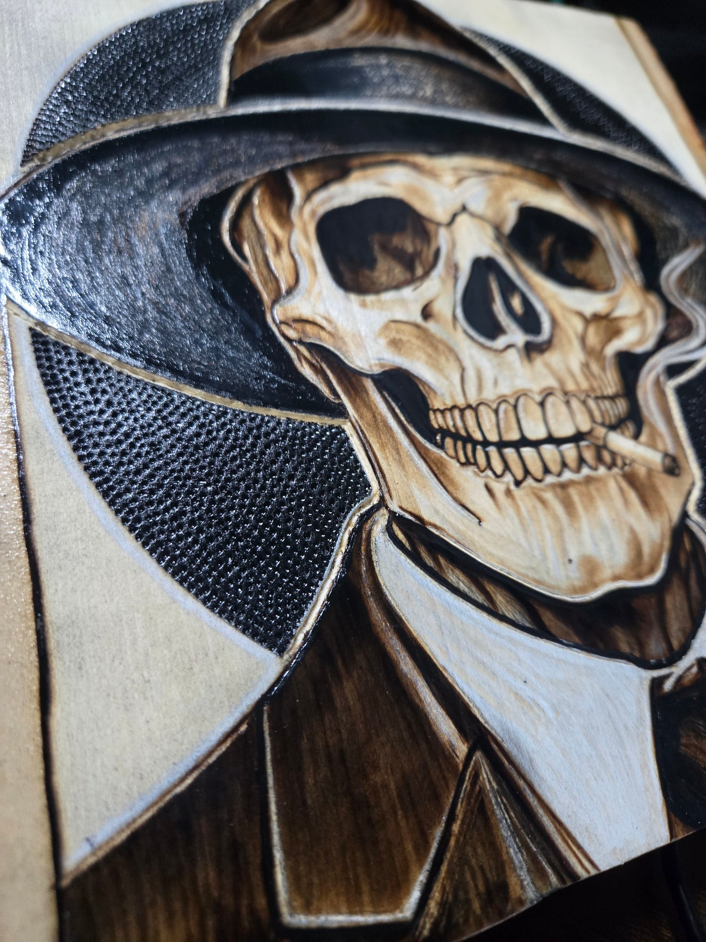 "Last Call" Skull Woodburning