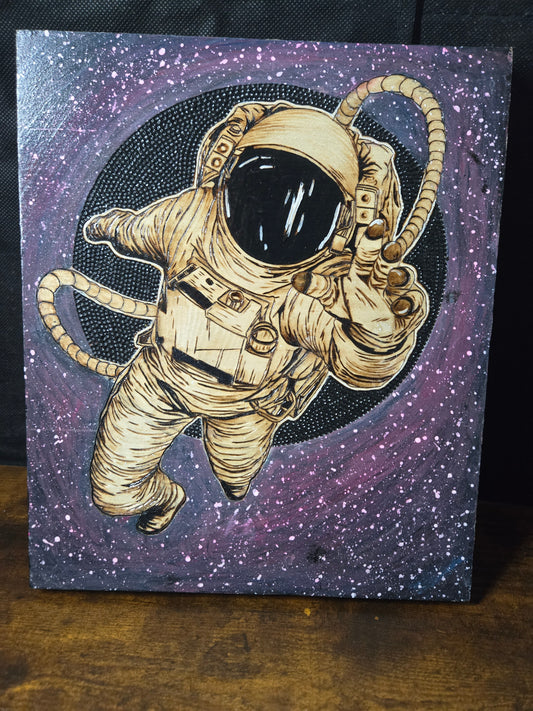 Astronaut Woodburning