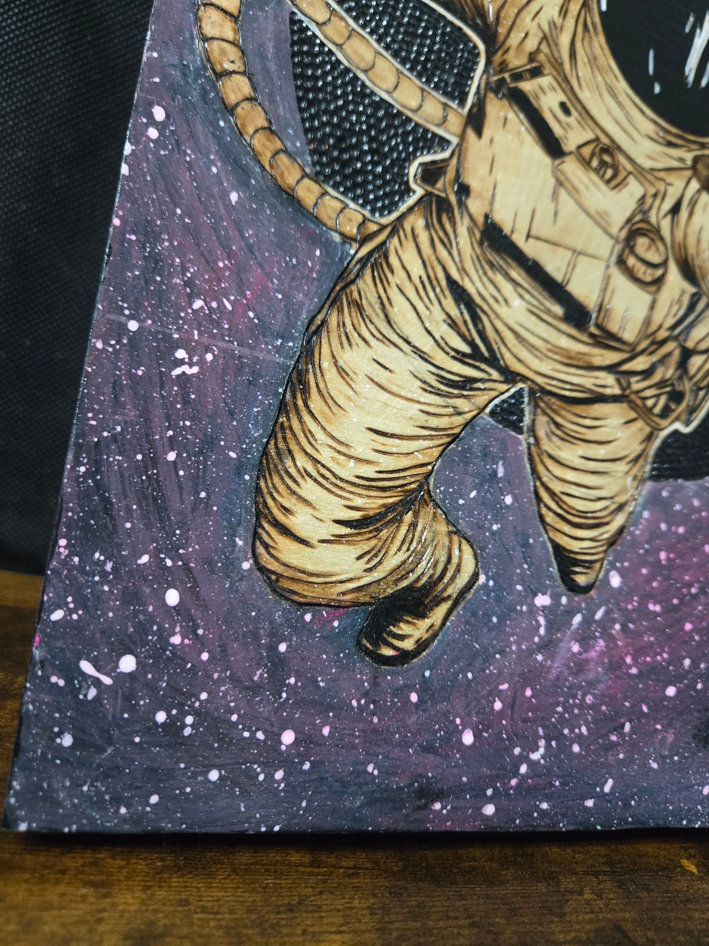 Astronaut Woodburning