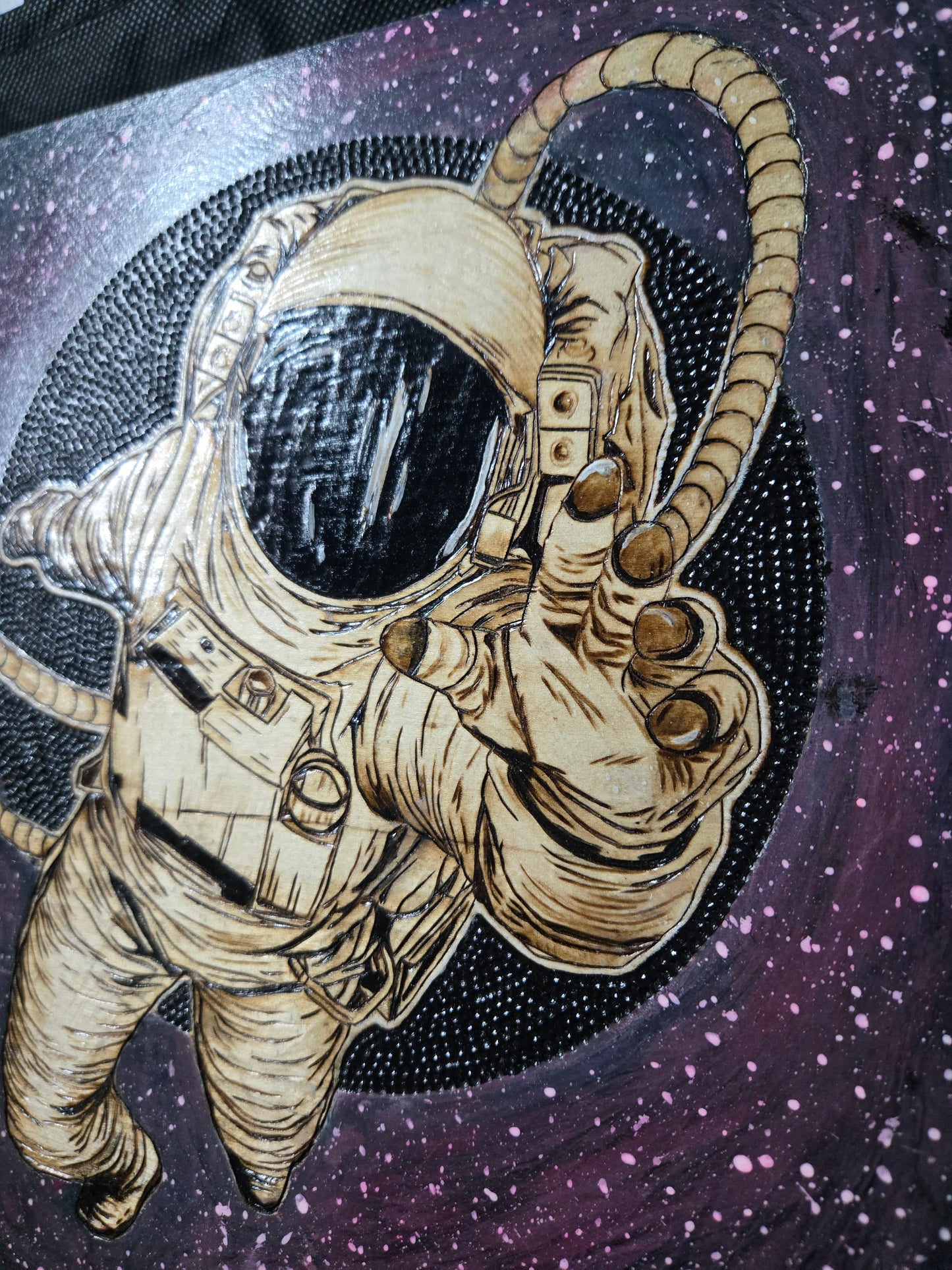 Astronaut Woodburning