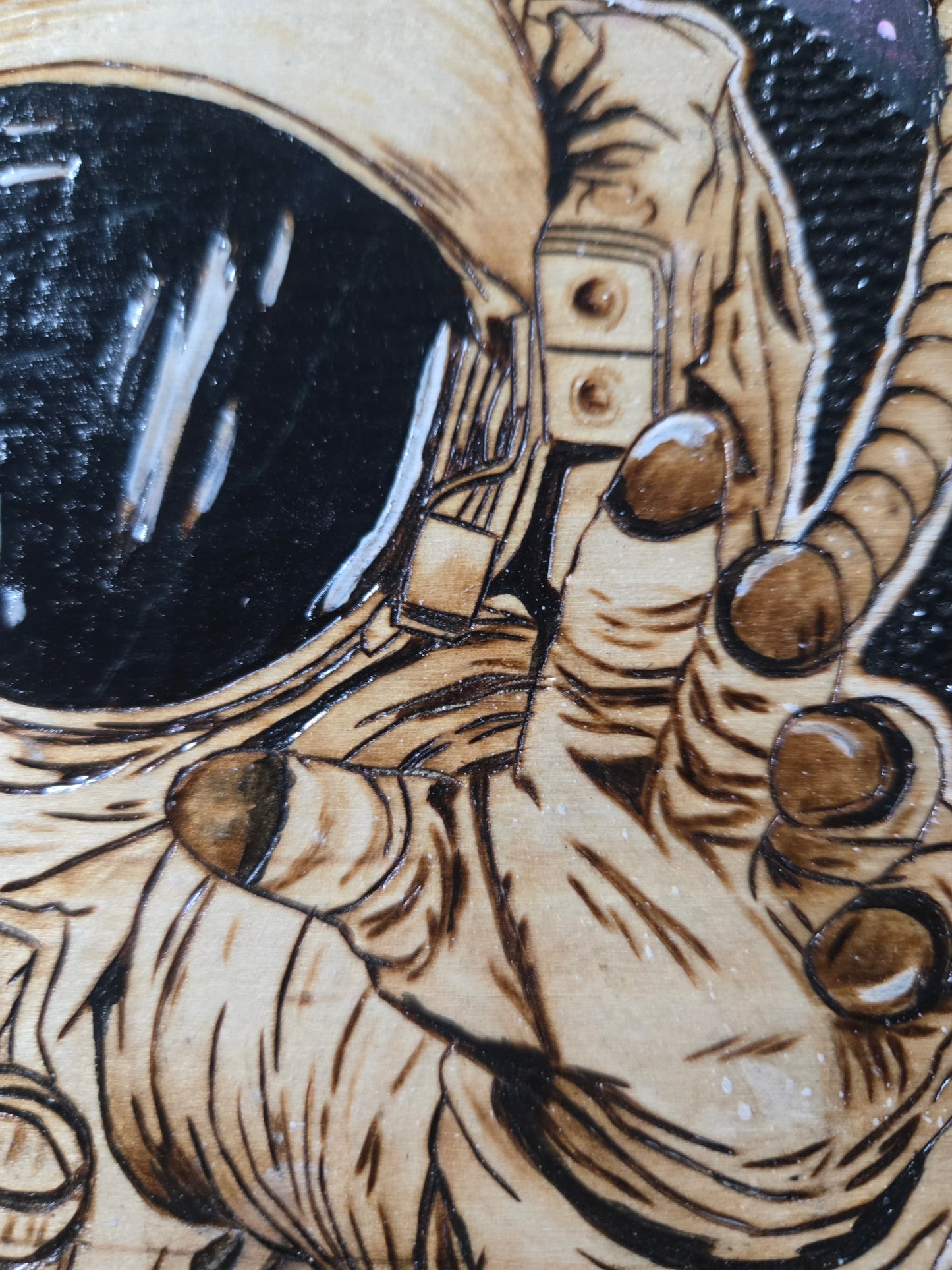 Astronaut Woodburning