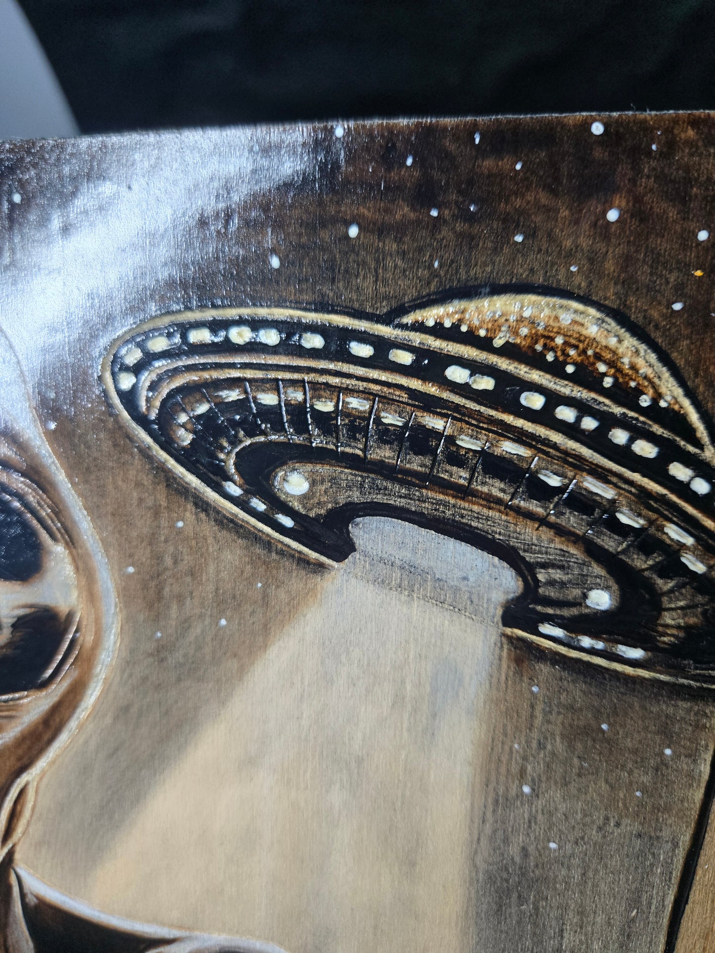 "The Witness" Alien Woodburning