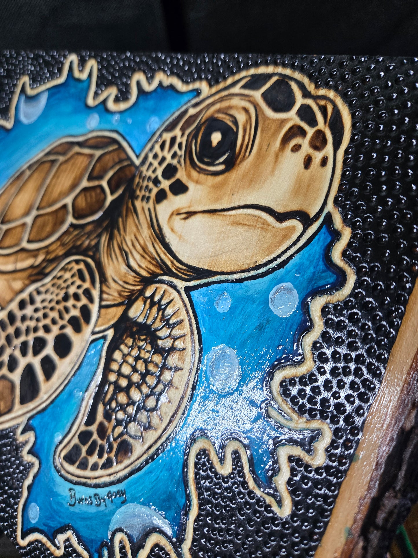 Sea Turtle Woodburning