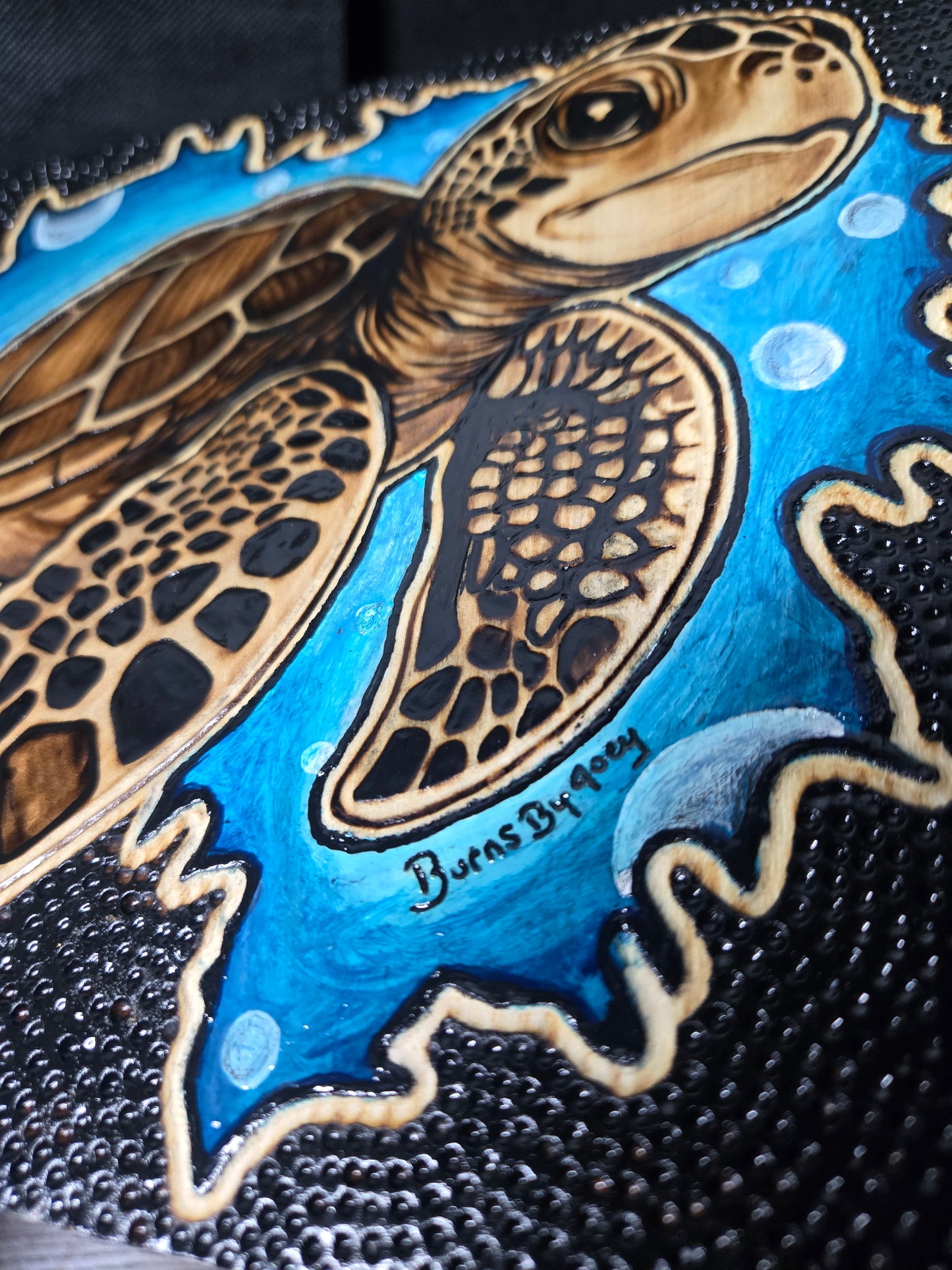 Sea Turtle Woodburning