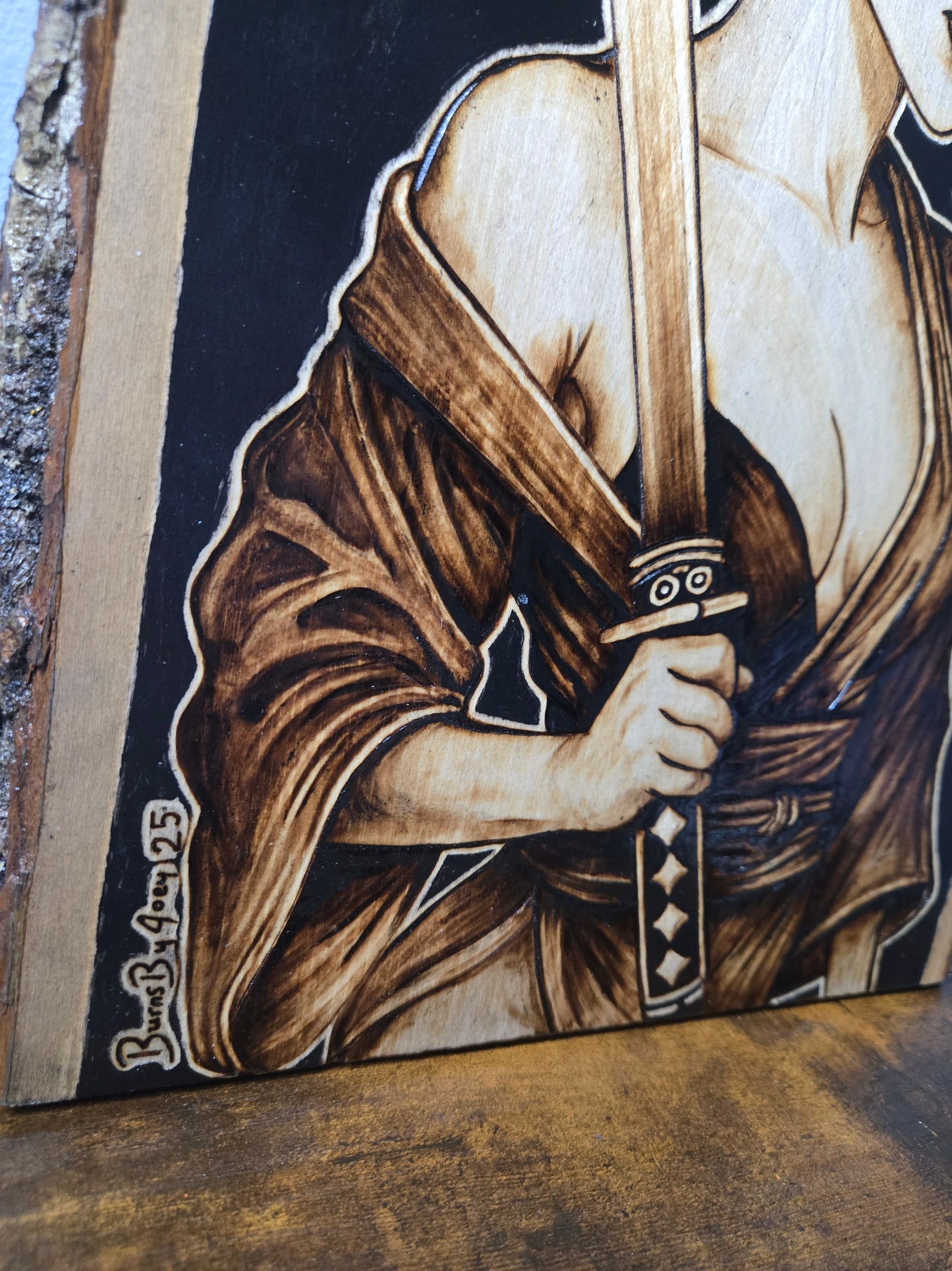 Samurai Woman Woodburning
