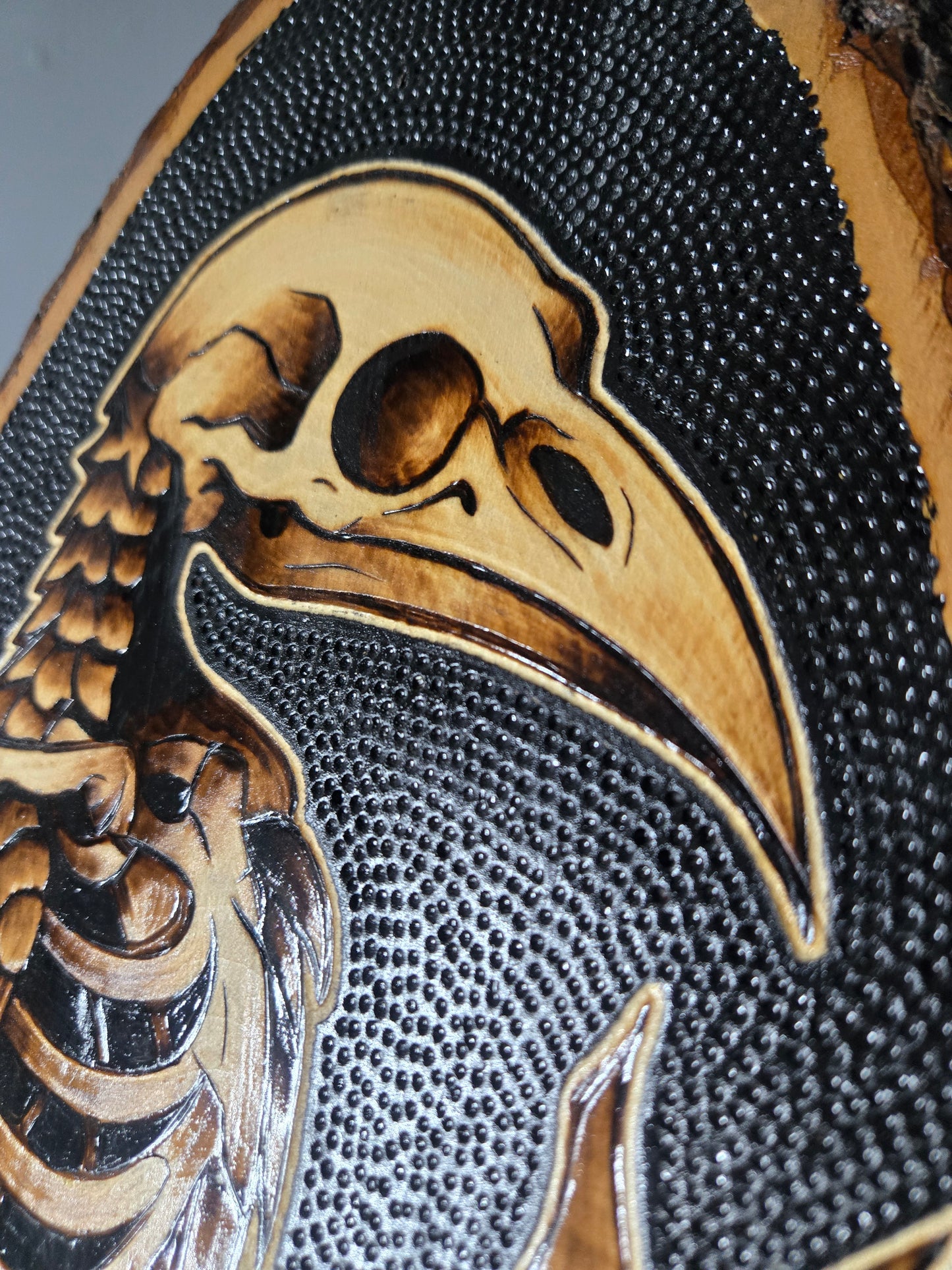 Skeleton Raven Woodburning