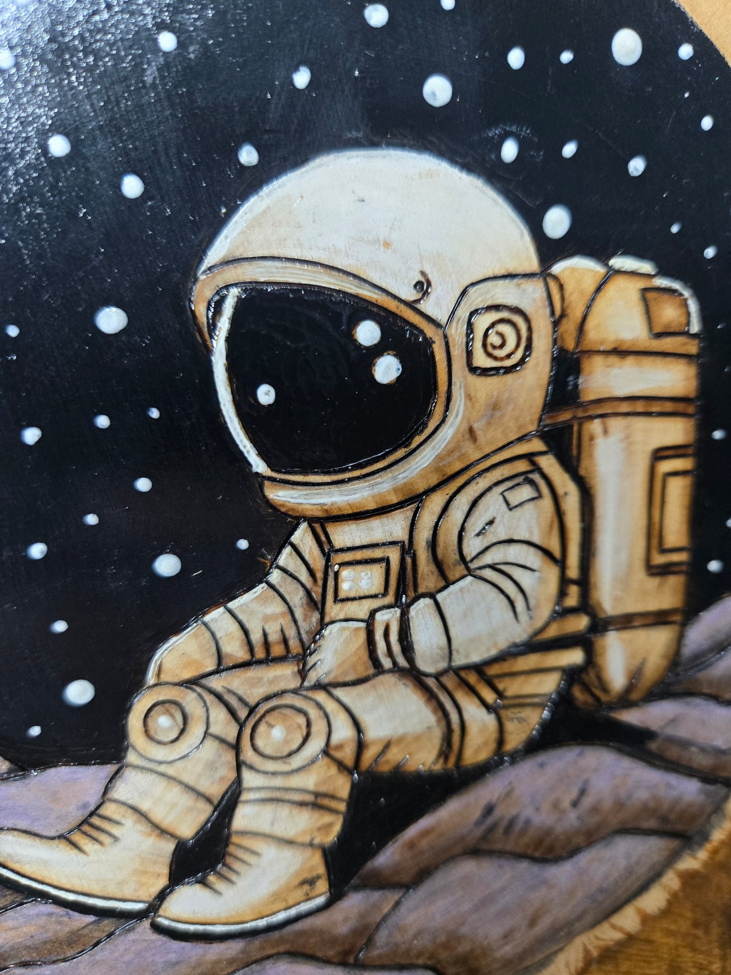 "Lost in Space" Astronaut Woodburning