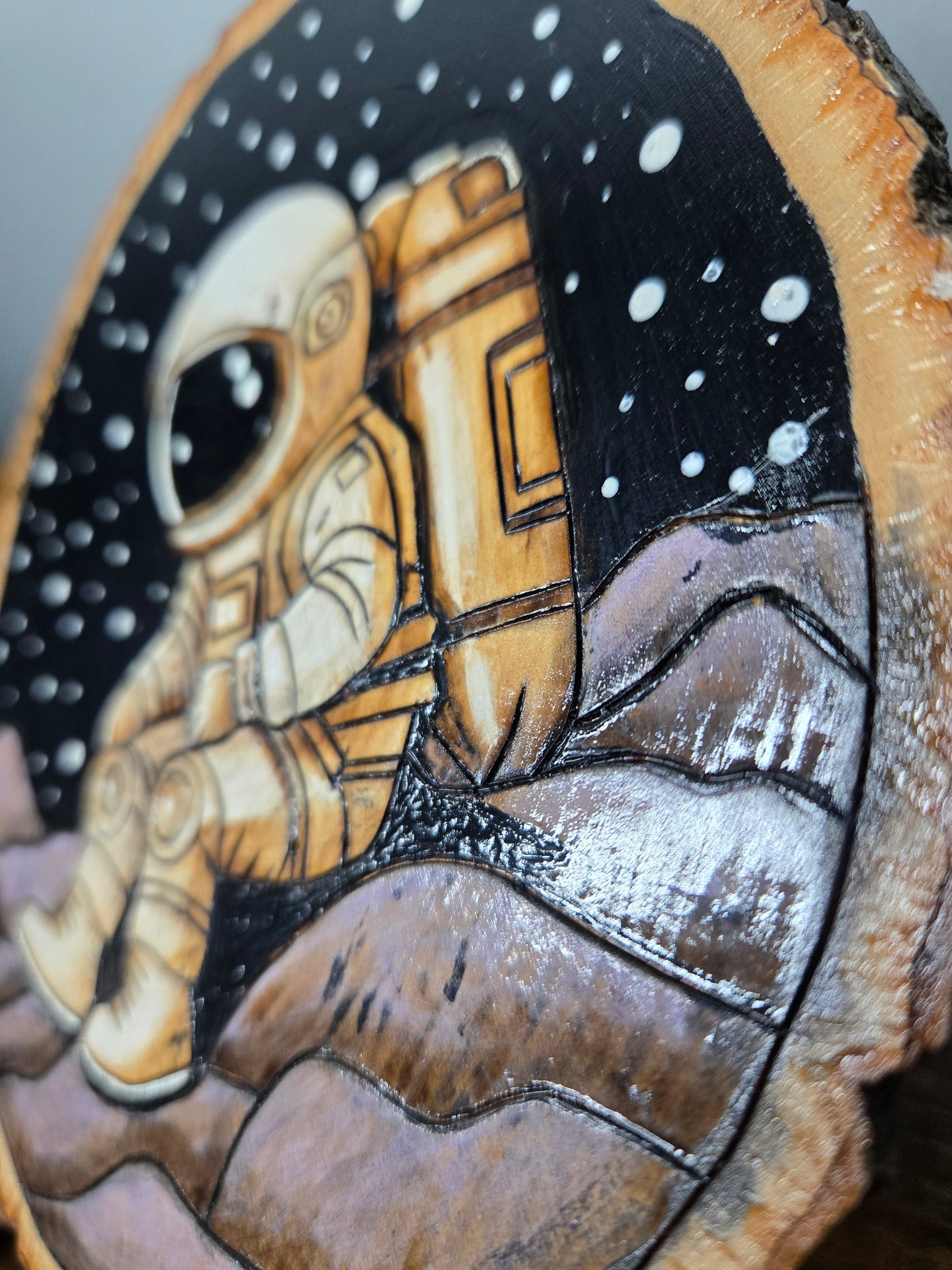 "Lost in Space" Astronaut Woodburning