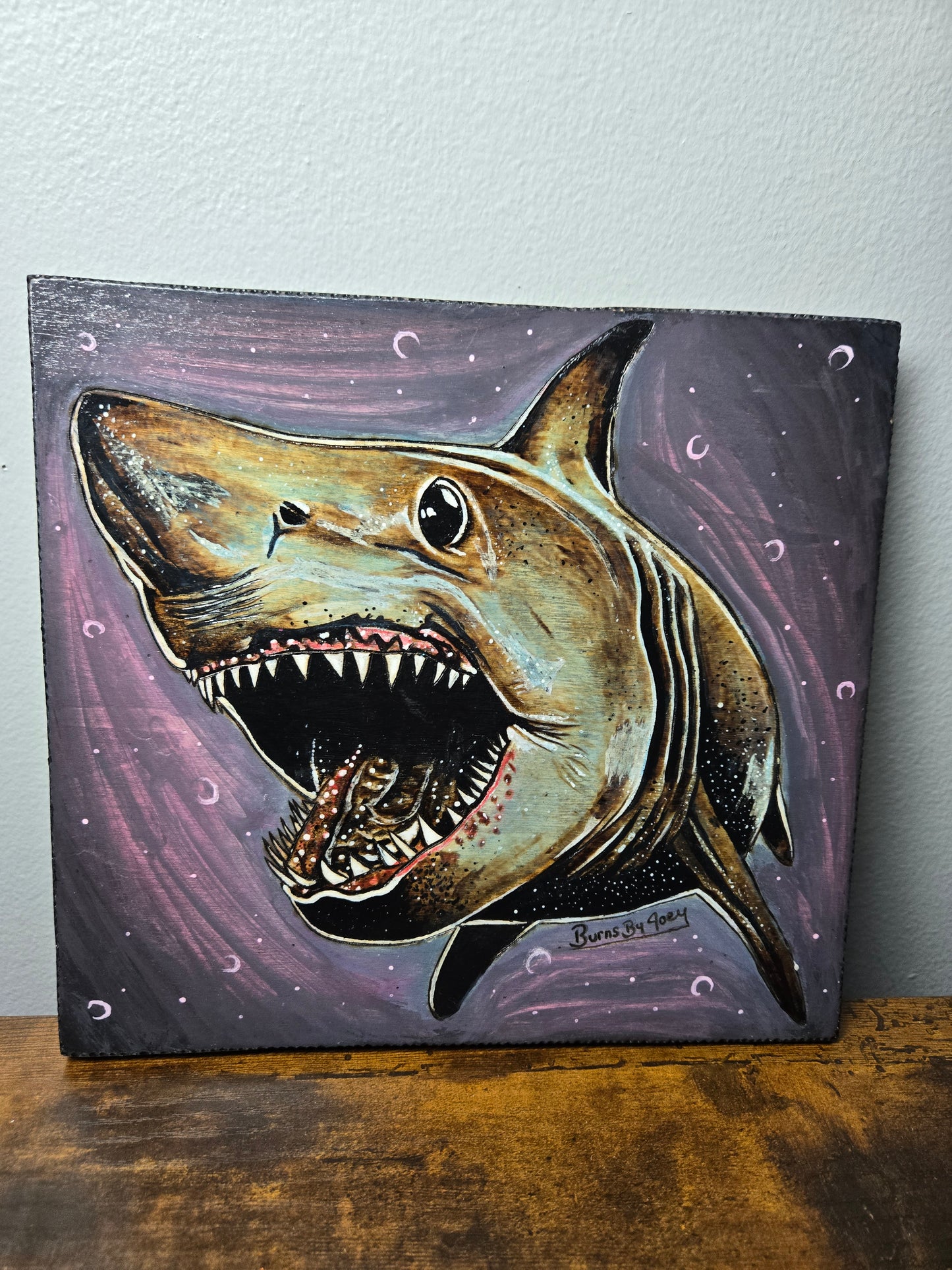 Cosmic Shark Woodburning