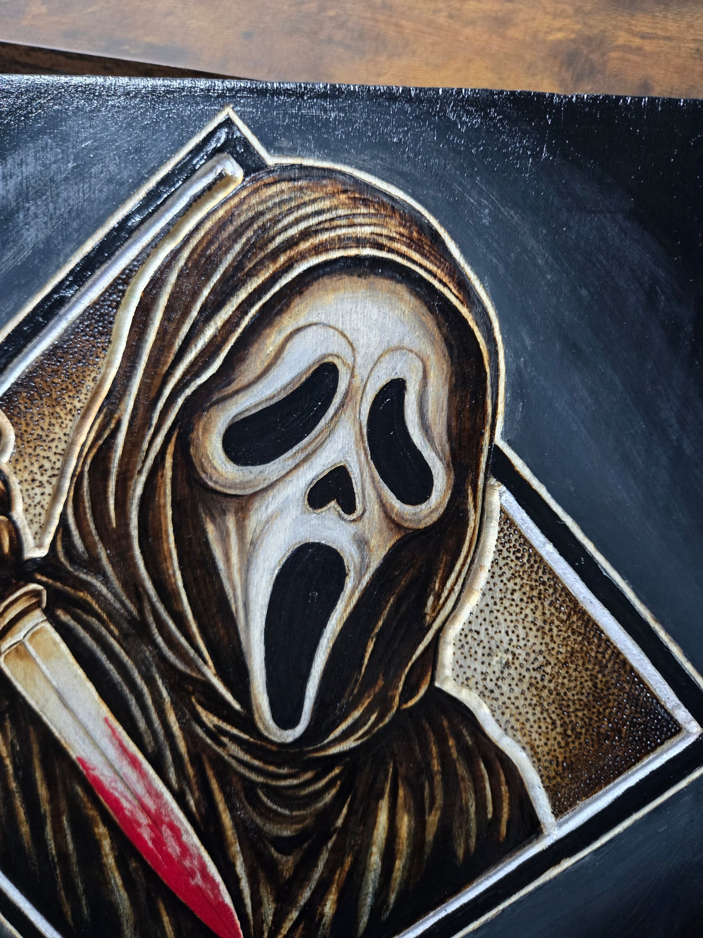 Masked Slasher Woodburning