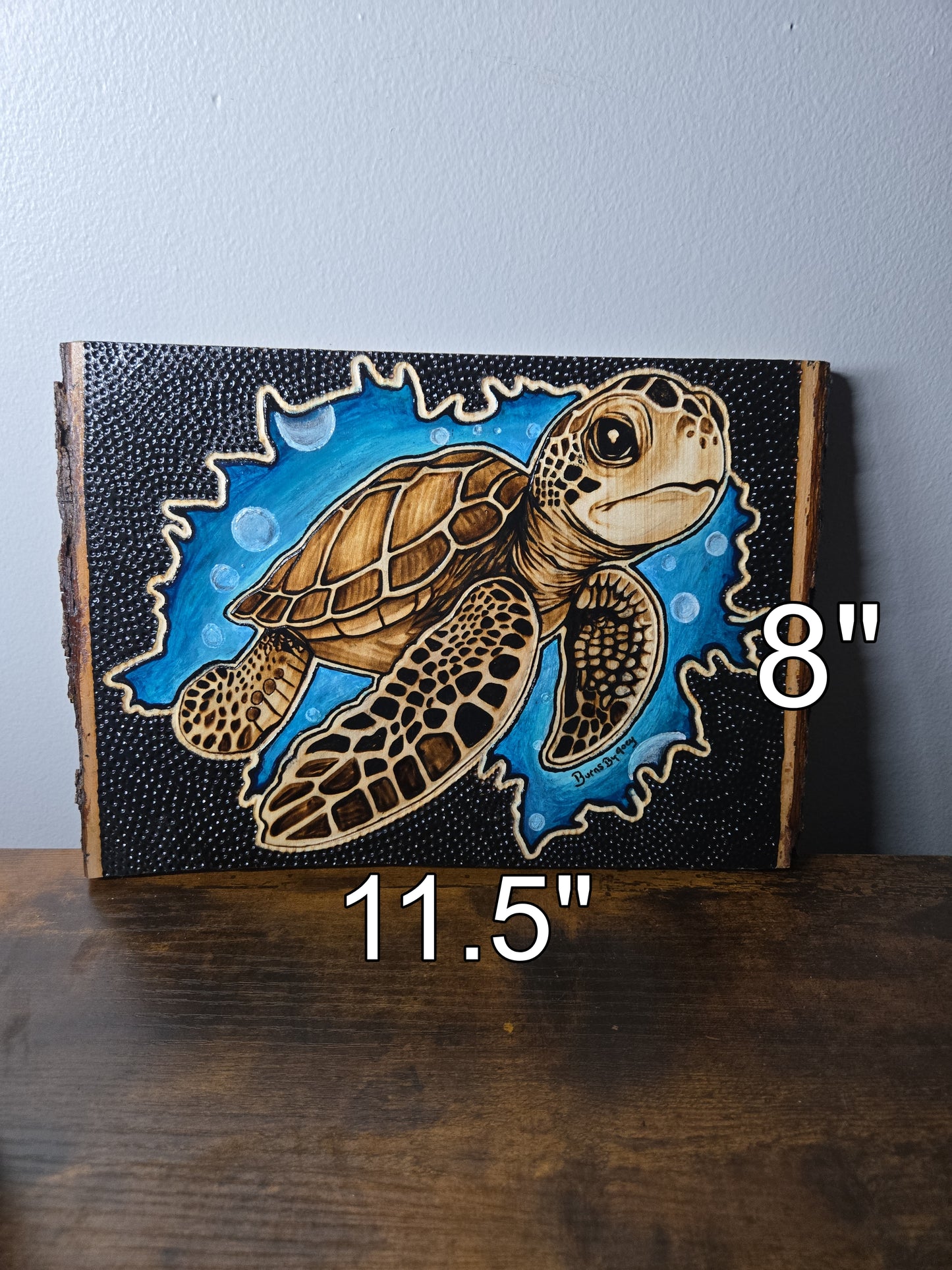 Sea Turtle Woodburning