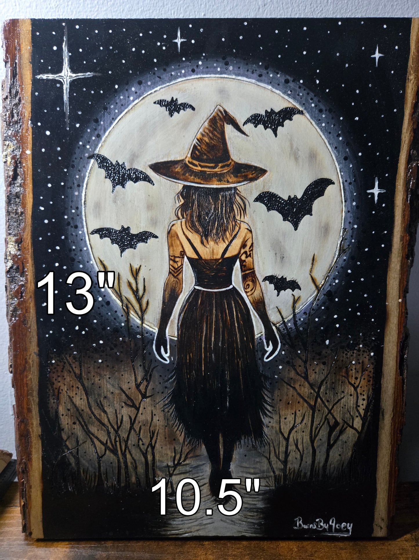Moonlit Witch | Hand Burned Woodburning