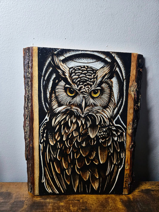 Owl Guardian – Original Woodburn Art